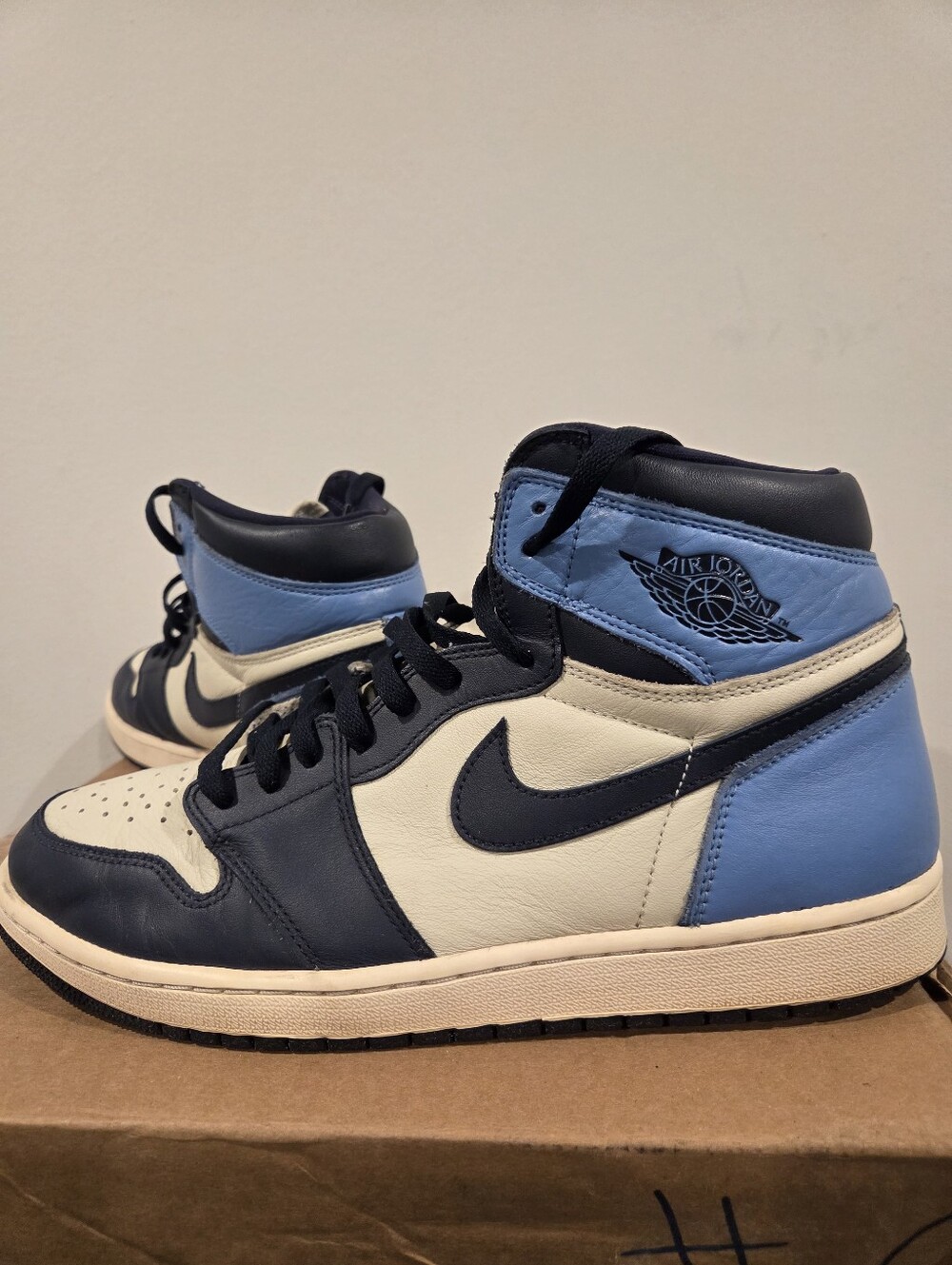 Nike Air Jordan 1 Retro High OG 2019 'Obsidian' UNC Men's Size 13